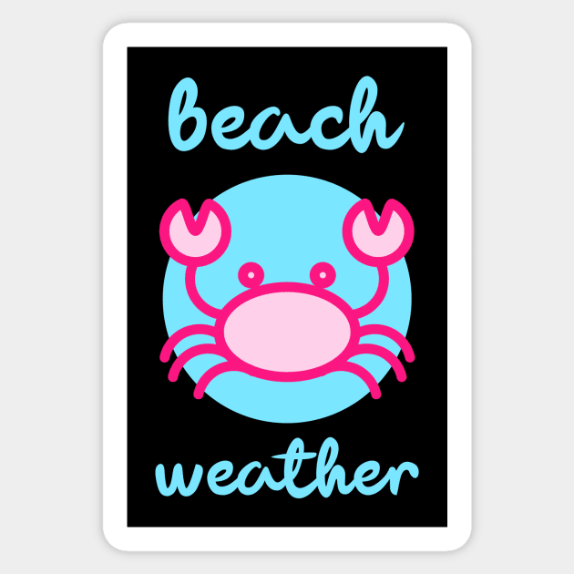 Beach Weather Pink Crab Summer Vacation Sticker by BitterBaubles